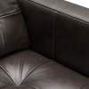 Theo 62" Top-Grain Genuine Leather Loveseat with Removable Back Cushion and Wood Feet – Grey | Causeuse Theo de 62 po en cuir véritable de qualité supérieure avec coussin de dossier amovible et pattes en bois - grise