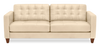 Sofa Theo de 85 po en cuir véritable de qualité supérieure avec coussin de dossier amovible et pattes en bois - pierre