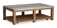 Table à café Timber de 52 po avec dessus en marbre et rangement - brun sierra