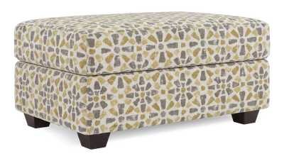 Made in Canada Customizable Sofa Lab Trunk 39" Fabric Storage Ottoman – Lemonade Accent Fabric | Pouf de rangement personnalisable Trunk de Sofa Lab de 39 po fabriqué au Canada en tissu - tissu décoratif Lemonade