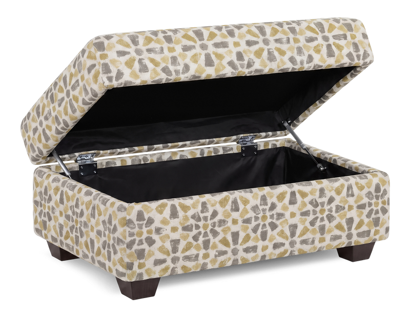 Pouf de rangement personnalisable Trunk de Sofa Lab de 39 po fabriqué au Canada en tissu - tissu décoratif Lemonade