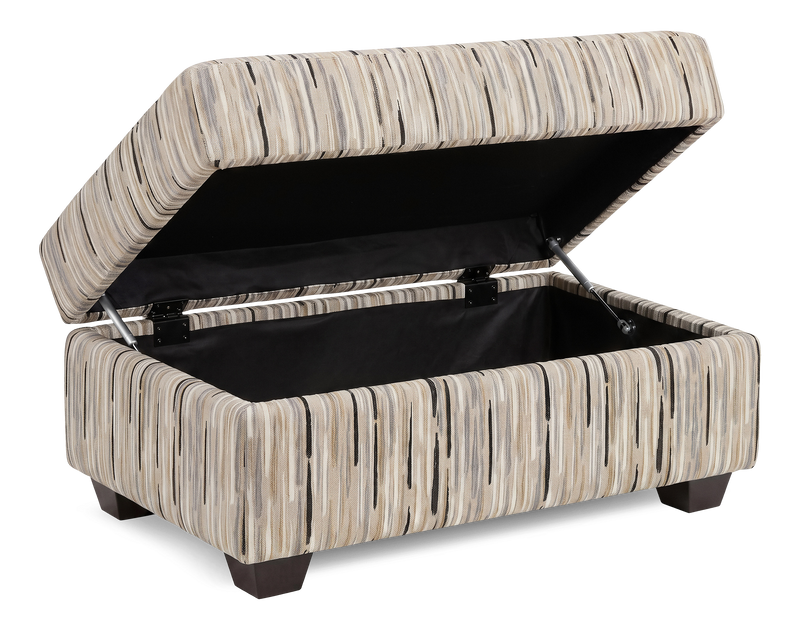 Pouf de rangement personnalisable Trunk de Sofa Lab de 39 po fabriqué au Canada en tissu - tissu décoratif Mineral