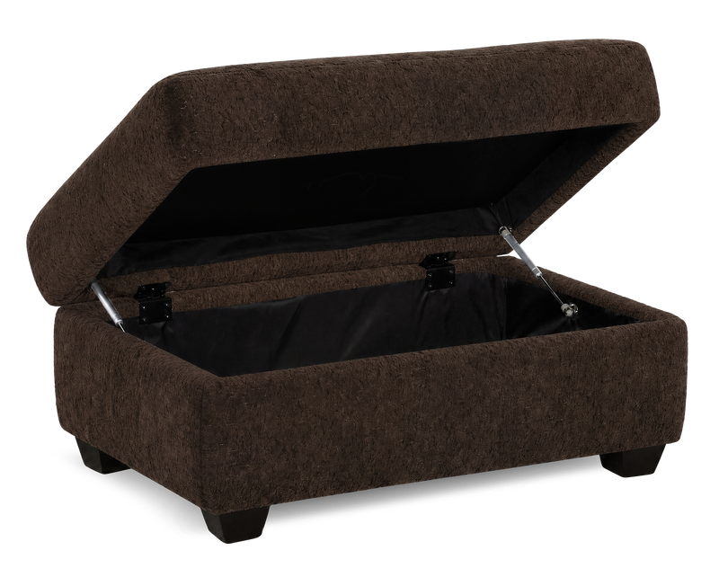Pouf de rangement personnalisable Trunk de Sofa Lab de 39 po fabriqué au Canada en tissu - Teddy Walnut