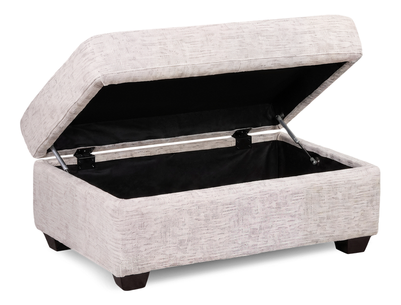 Pouf de rangement personnalisable Trunk de Sofa Lab de 39 po fabriqué au Canada en tissu - Chenille White
