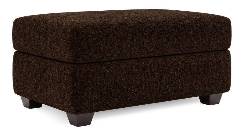 Pouf de rangement personnalisable Trunk de Sofa Lab de 39 po fabriqué au Canada en tissu - Plush Chocolate