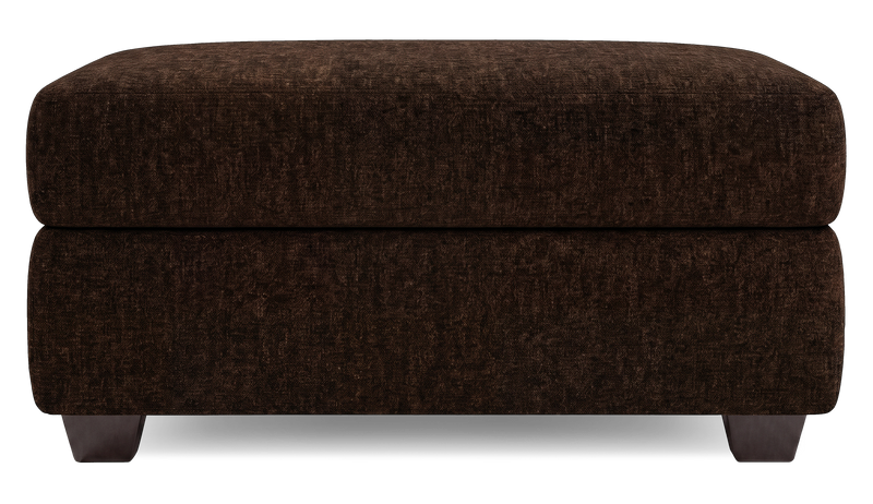 Pouf de rangement personnalisable Trunk de Sofa Lab de 39 po fabriqué au Canada en tissu - Plush Chocolate