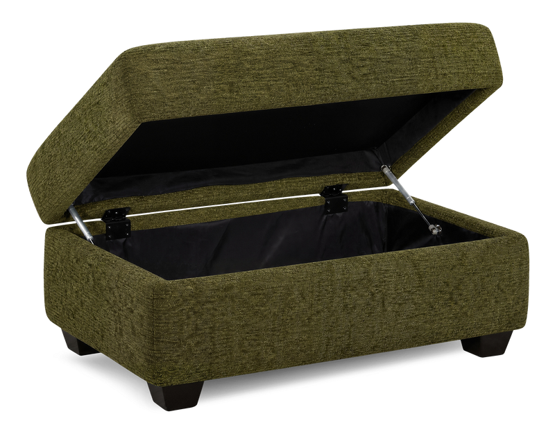 Pouf de rangement personnalisable Trunk de Sofa Lab de 39 po fabriqué au Canada en tissu - Chenille Moss