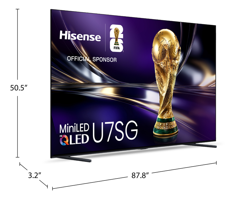 Téléviseur QLED Hisense U7SG UHD 4K de 100 po avec Mini DEL, IA et (écran) antireflet (100U7SG) - modèle 2026