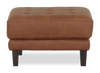 Pouf traditionnel Venice de 30 po en cuir véritable - brun clair