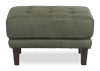Pouf traditionnel Venice de 30 po en cuir véritable - vert