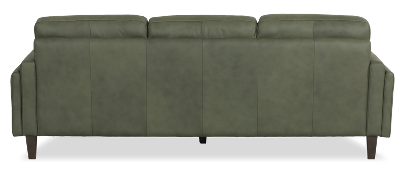 Sofa traditionnel Venice de 91 po en cuir véritable - vert