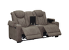 Venture 70.08” Faux Suede Power Reclining Loveseat with Power Headrests, Cupholders, and USB Port - Chocolate | Causeuse à inclinaison électrique Venture de 70,08 po en suédine avec appuie-têtes électriques, porte-gobelets et port USB - chocolat