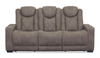 Venture 83.5” Faux Suede Power Reclining Sofa with Power Headrests, Cupholders, and USB Port - Chocolate | Sofa à inclinaison électrique Venture de 83,5 po en suédine avec appuie-têtes électriques, porte-gobelets et port USB - chocolat