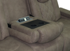 Venture 83.5” Faux Suede Reclining Sofa with Storage, Cupholders, and USB Port - Chocolate | Sofa inclinable Venture de 83,5 po en suédine avec rangement, porte-gobelets et port USB - chocolat