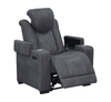 Venture 35.83” Faux Suede Power Reclining Chair with Power Headrests, Cupholders, and USB Port - Grey | Fauteuil à inclinaison électrique Venture de 35,83 po en suédine avec appuie-têtes électriques, porte-gobelets et port USB - gris