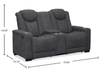 Venture 70.08” Faux Suede Power Reclining Loveseat with Power Headrests, Cupholders, and USB Port - Grey | Causeuse à inclinaison électrique Venture de 70,08 po en suédine avec appuie-têtes électriques, porte-gobelets et port USB - grise