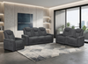 Venture 70.08” Faux Suede Power Reclining Loveseat with Power Headrests, Cupholders, and USB Port - Grey | Causeuse à inclinaison électrique Venture de 70,08 po en suédine avec appuie-têtes électriques, porte-gobelets et port USB - grise