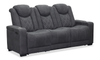 Sofa à inclinaison électrique Venture de 83,5 po en suédine avec appuie-têtes électriques, porte-gobelets et port USB - gris