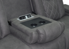 Venture 83.5” Faux Suede Power Reclining Sofa with Power Headrests, Cupholders, and USB Port - Grey | Sofa à inclinaison électrique Venture de 83,5 po en suédine avec appuie-têtes électriques, porte-gobelets et port USB - gris