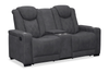 Causeuse inclinable Venture de 70,08 po en suédine avec rangement et porte-gobelets - grise