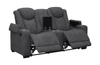 Venture 70.08” Faux Suede Reclining Loveseat with Storage and Cupholders - Grey | Causeuse inclinable Venture de 70,08 po en suédine avec rangement et porte-gobelets - grise