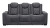 Venture 83.5” Faux Suede Reclining Sofa with Storage, Cupholders, and USB Port - Grey | Sofa inclinable Venture de 83,5 po en suédine avec rangement, porte-gobelets et port USB - gris