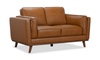 Causeuse Viero de 64,2 po en cuir véritable - caramel  