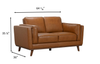 Viero 64.2" Genuine Leather Loveseat - Caramel   | Causeuse Viero de 64,2 po en cuir véritable - caramel