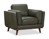 Fauteuil d’appoint Viero de 42,1 po en cuir véritable - vert  