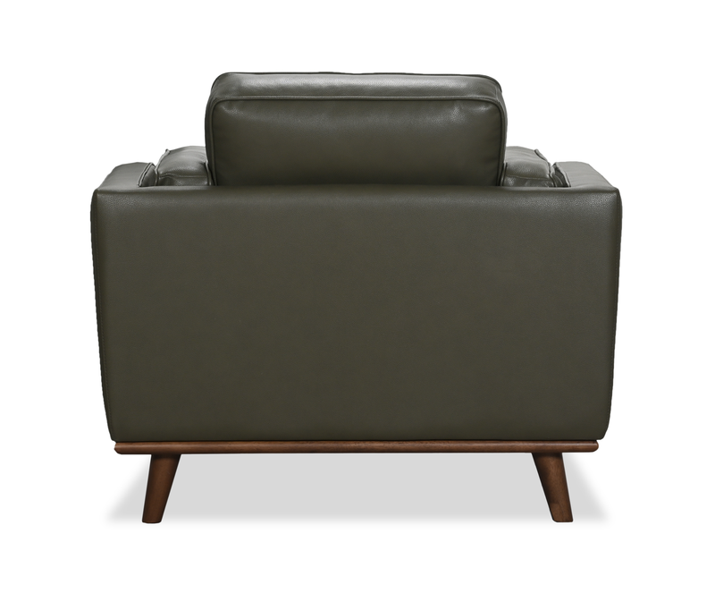 Fauteuil d’appoint Viero de 42,1 po en cuir véritable - vert  