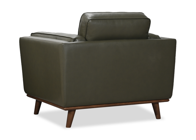 Fauteuil d’appoint Viero de 42,1 po en cuir véritable - vert  