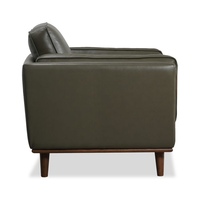 Fauteuil d’appoint Viero de 42,1 po en cuir véritable - vert  
