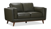 Viero 64.2" Genuine Leather Loveseat - Green   | Causeuse Viero de 64,2 po en cuir véritable - verte