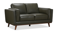  Causeuse Viero de 64,2 po en cuir véritable - verte