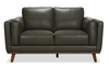 Viero 64.2" Genuine Leather Loveseat - Green   | Causeuse Viero de 64,2 po en cuir véritable - verte