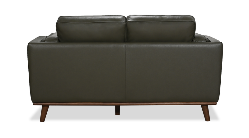 Causeuse Viero de 64,2 po en cuir véritable - verte  