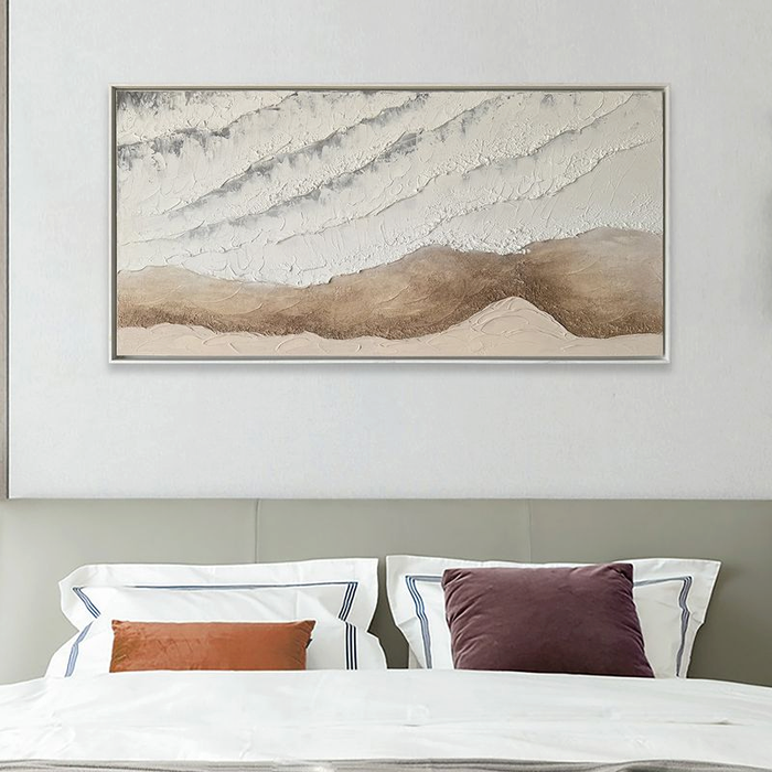 Œuvre d’art murale « Calm Currents » peinte à la main à texture épaisse - 36 po x 48 po