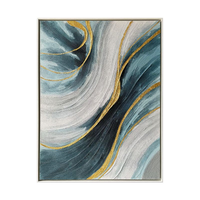 Œuvre d’art murale « Lines of Calm » peinte à la main à texture épaisse - 36 po x 48 po