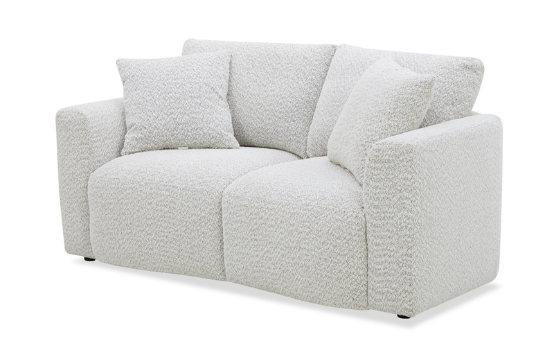 Causeuse contemporaine Waverly de 68,11 po en tissu avec coussin de dossier amovible - lin