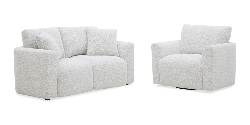 Causeuse contemporaine Waverly de 68,11 po en tissu avec coussin de dossier amovible - lin