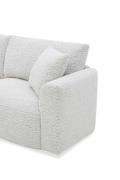 Causeuse contemporaine Waverly de 68,11 po en tissu avec coussin de dossier amovible - lin