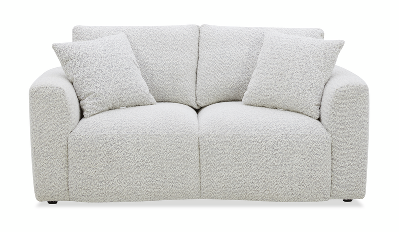 Causeuse contemporaine Waverly de 68,11 po en tissu avec coussin de dossier amovible - lin