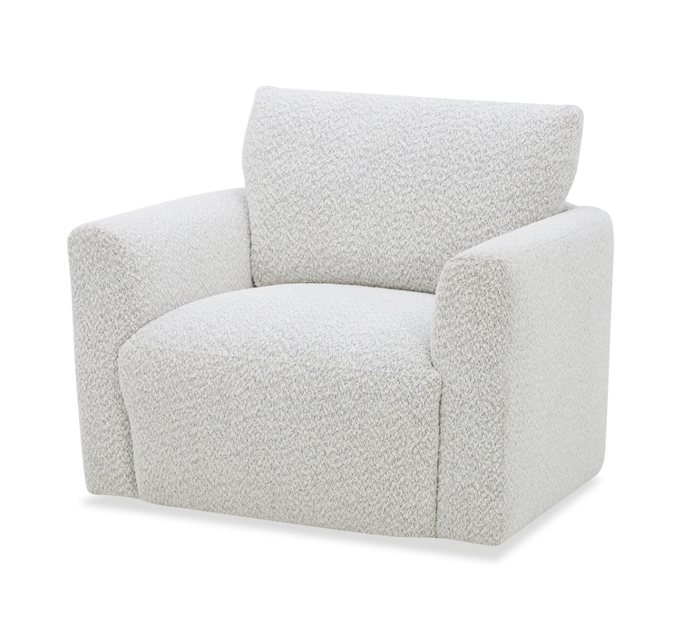 Fauteuil pivotant contemporain Waverly de 40,55 po en tissu avec coussin de dossier amovible - lin