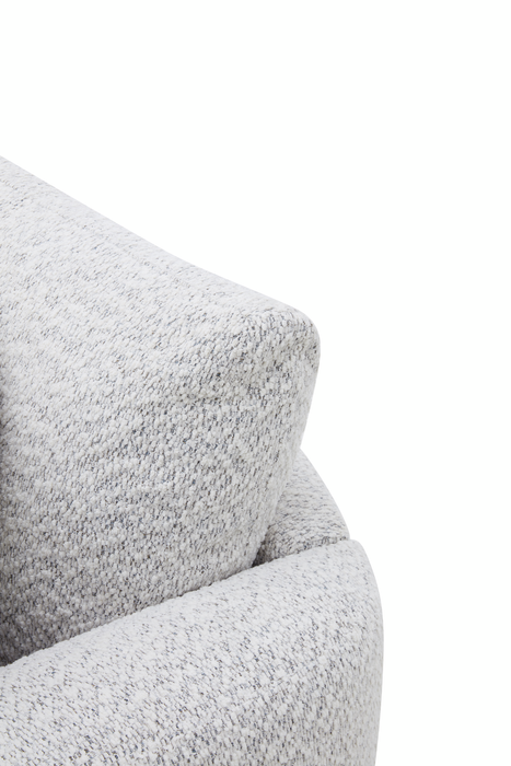 Fauteuil pivotant contemporain Waverly de 40,55 po en tissu avec coussin de dossier amovible - lin