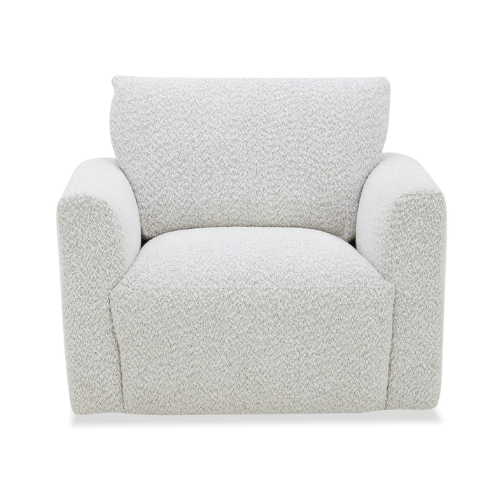 Fauteuil pivotant contemporain Waverly de 40,55 po en tissu avec coussin de dossier amovible - lin