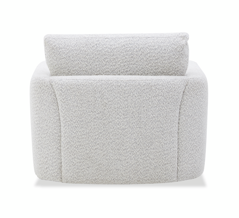 Fauteuil pivotant contemporain Waverly de 40,55 po en tissu avec coussin de dossier amovible - lin