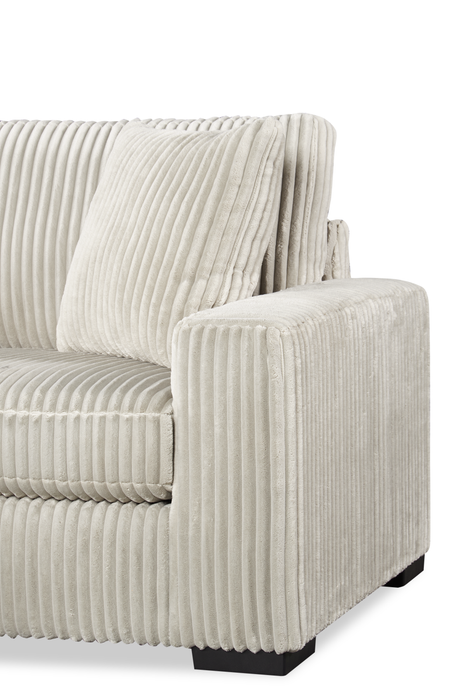 Sofa sectionnel Willow 2 pièces en tissu avec coussins amovibles et pouf de fauteuil long - sable