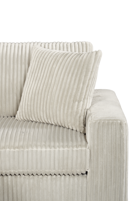 Sofa sectionnel Willow 2 pièces en tissu avec coussins amovibles et pouf de fauteuil long - sable
