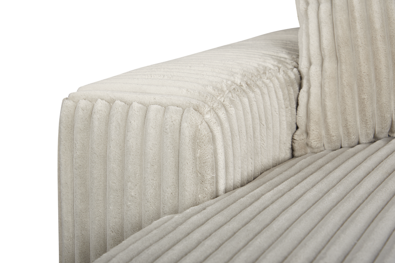 Sofa sectionnel Willow 2 pièces en tissu avec coussins amovibles et pouf de fauteuil long - sable