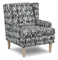  Fauteuil d’appoint à oreilles personnalisable de Sofa Lab de 30 po fabriqué au Canada en tissu - tissu décoratif Noir